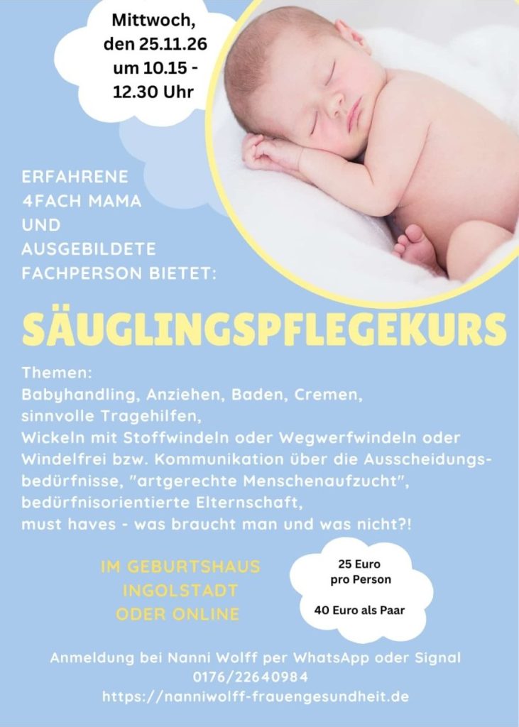 Flyer: Säuglingspflegekurs mit Nanni Wolff