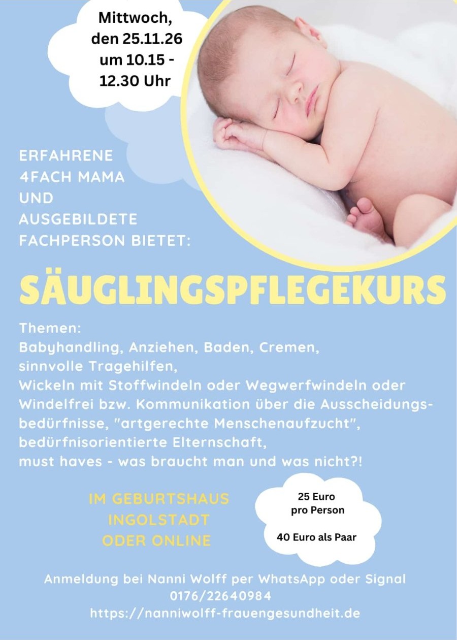 Flyer: Säuglingspflegekurs mit Nanni Wolff